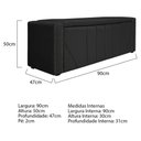 Ver imagem 5 de Calçadeira Baú Solteiro 90 Cm Para Cama Box Corano Preto