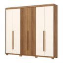 Ver mais imagens de Guarda-roupa Casal Norton 6 Portas 4 Gavetas Flex Nature/off White - Henn