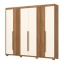 Ver imagem 7 de Guarda-roupa Casal Norton 6 Portas 4 Gavetas Flex Nature/off White - Henn
