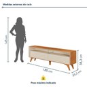Ver imagem 4 de Rack com Painel para TV até 58 Polegadas com LED 100% MDF Pés em Madeira Maciça Austria