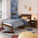 Ver imagem 1 de Cama de Solteiro de Madeira Maciça para Colchão 88x188cm Multimóveis Cr35274