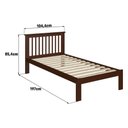 Ver imagem 3 de Cama de Solteiro de Madeira Maciça para Colchão 88x188cm Multimóveis Cr35274
