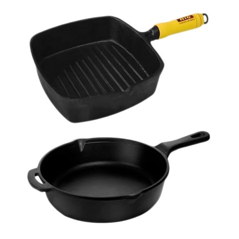 Kit Frigideira Cabo de Ferro + Cook Grill 22x22