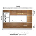 Ver imagem 4 de Armário de Cozinha Completa 330cm Branco/Rustic Olimpia Madesa 02