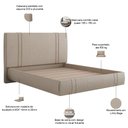 Ver imagem 4 de Cama Queen Flutuante com Cabeceira 160cm Astra S04 Linho Bege - Lyam Decor