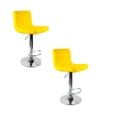 Ver imagem 1 de Kit 2 Banquetas Estofada Gomos Confort Base Cromada Amarela