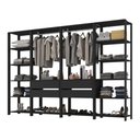 Ver imagem 2 de Closet Aberto Modulado Arara Organizadora com Cabideiro 270cm Allegra Multimóveis Mp4390 Preto