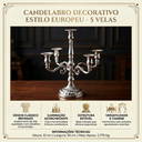 Ver imagem 2 de Candelabro em Metal 5 Bracos Prata 32 x 30 cm Castiçal Vela