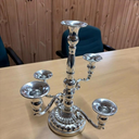 Ver imagem 5 de Candelabro em Metal 5 Bracos Prata 32 x 30 cm Castiçal Vela