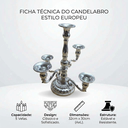 Ver imagem 6 de Candelabro em Metal 5 Bracos Prata 32 x 30 cm Castiçal Vela