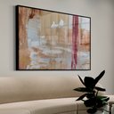 Ver imagem 1 de Quadro Decorativo Abstrato Pincelada Moderna em Moldura Caixa Tacolado Moldura Trad 1cm Madeira Escu