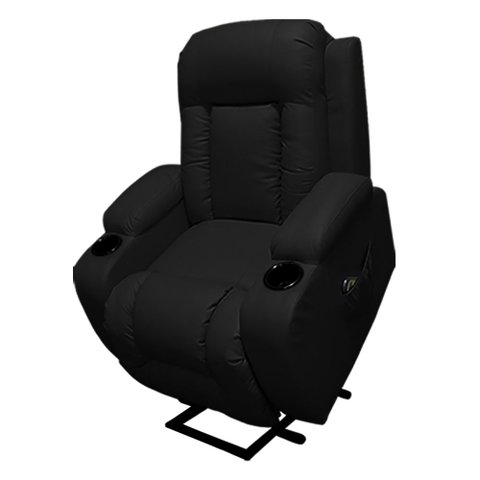 Poltrona do Papai Austin com Elevação Lift 150º Massagem Aquecimento Pu Preto G31 - Gran Belo