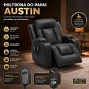 Ver imagem 7 de Poltrona do Papai Austin com Elevação Lift 150º Massagem Aquecimento PU Preto G31 - Gran Belo