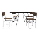 Ver imagem 2 de Mesa Jantar Industrial Trama 1,40x0,80m Preta com 4 Cadeiras Estofadas Vitória Marrom e Preta