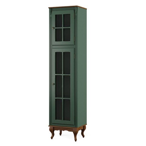 Armário de Cozinha Hannover 2 Portas Madeira Maciça ou MDF 48.5cm Verde Musgo Linz Móveis