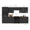 Ver imagem 4 de Armário de Cozinha Modulada Completa Fidelitá Nara 100% MDF 6 Peças 360cm 16 Portas 2 Gavetas com