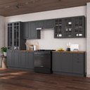 Ver imagem 1 de Armário de Cozinha Modulada Completa Fidelitá Nara 100% MDF 6 Peças 360cm 16 Portas 2 Gavetas com