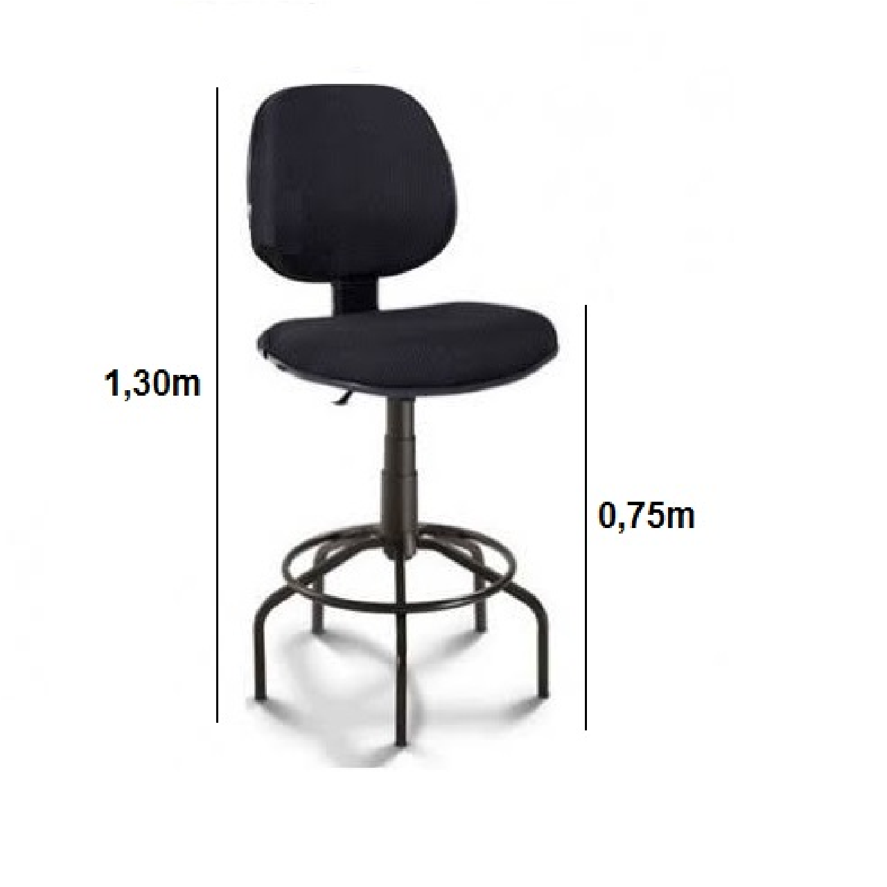 Cadeira Caixa EXECUTIVA LISA Sem Braços – (Aranha MARTIFLEX) – Cor Preta - 2