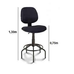 Cadeira Caixa EXECUTIVA LISA Sem Braços – (Aranha MARTIFLEX) – Cor Preta - 2