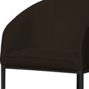 Ver imagem 4 de Poltrona Banqueta Decorativa Luxo Mia Suede Base Metal Preta - Estopar Poltrona Mia Suede Marrom