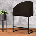 Ver imagem 2 de Poltrona Banqueta Decorativa Luxo Mia Suede Base Metal Preta - Estopar Poltrona Mia Suede Marrom