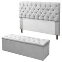 Ver imagem 1 de Kit Cabeceira + Calçadeira Baú Sofia King 195cm Branco