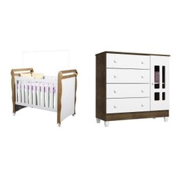 Conjunto Cômoda Fraldário Ariel e Berço Mini Cama Mirelle  - 2