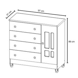 Conjunto Cômoda Fraldário Ariel e Berço Mini Cama Mirelle  - 4