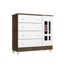 Ver imagem 3 de Conjunto Cômoda Fraldário Ariel e Berço Mini Cama Mirelle Marrom/Branco/Amadeirado