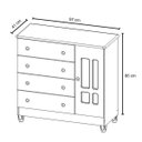 Ver imagem 4 de Conjunto Cômoda Fraldário Ariel e Berço Mini Cama Mirelle Marrom/Branco/Amadeirado