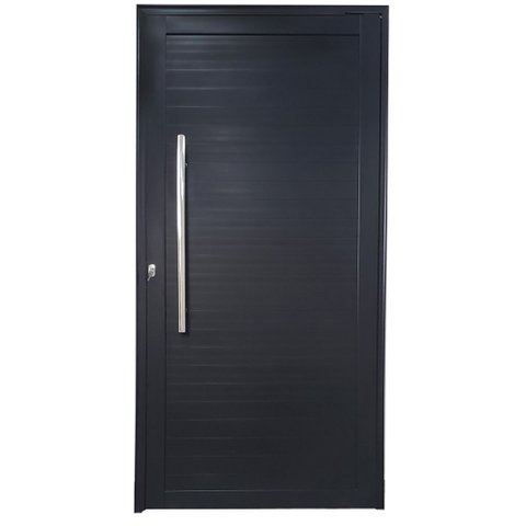 Porta Pivotante de Alumínio Preto 210 x 120 com Puxador Linha 30 - Esquerda