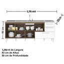 Ver imagem 3 de GABINETE BALCÃO PARA PIA DE 1,80 METRO COM GAVETÃO CASTANHO BRANCO