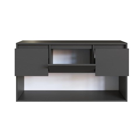 Gabinete Banheiro Suspenso 110cm 2 Gavetas 1 Porta e Nicho sem Cuba Grafite BL9290