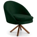 Ver imagem 1 de Poltrona Base Madeira Rafa B-303 Veludo Verde Musgo