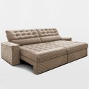 Ver mais imagens de Sofá Retrátil e Reclinável 2,30m Molas Ensacadas Max Spring Velusoft Bege Cama Inbox