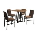 Ver imagem 6 de Conjunto de Jantar Mesa Mônaco 90cm Tampo Imbuia com 4 Cadeiras Estofadas Marrom Preto