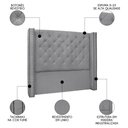 Ver imagem 3 de Cabeceira Casal Cama Box 140cm Louise S06 Linho Cinza - Mpozenato