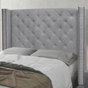 Ver imagem 2 de Cabeceira Casal Cama Box 140cm Louise S06 Linho Cinza - Mpozenato