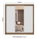 Ver imagem 4 de Guarda-roupa Casal 3 Portas de Correr com Espelho 4 Gavetas Rustic/branco Sublime Plus Madesa