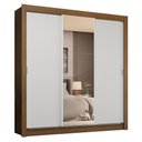 Ver imagem 3 de Guarda-roupa Casal 3 Portas de Correr com Espelho 4 Gavetas Rustic/branco Sublime Plus Madesa