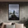 Quadro Decorativo Tela Canvas Conceito Caminhante sobre o Mar de Névoa - Caspar Friedrich com Moldur - 1