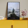 Quadro Decorativo Tela Canvas Conceito Caminhante sobre o Mar de Névoa - Caspar Friedrich com Moldur - 4