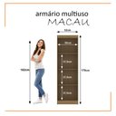 Ver imagem 2 de Armário Multiuso 2 Portas e 3 Prateleiras Internas Macau 170cm - Marrom