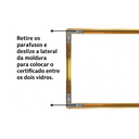Ver imagem 5 de Moldura Alumínio com Vidro Duplo Padrão A4 21x30 Certificado