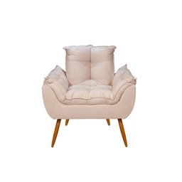 Kit 2 Cadeiras Poltronas Reforçadas Confortáveis Sala Jl Cor:bege - 2