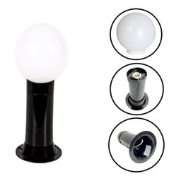 Poste Balizador Luminária Globo Sítio Jardim 35cm Preto - 1