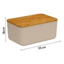 Ver imagem 2 de Kit 2 Porta Pães com Tampa Migalheira Bambu 33cm Empilhável ou Cesto para Café da Manhã