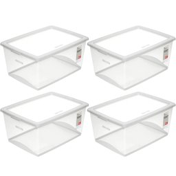4 Caixas Plásticas 60l Organizadoras com Tampa My Closet Ordene Empilháveis - 1