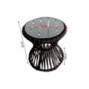 Ver imagem 2 de Mesa de Centro Sol em Corda Náutica e Base em Alumínio Cinza 50cm Marrom