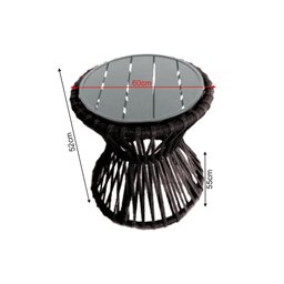 Mesa de Centro Sol em Corda Náutica e Base em Alumínio Cinza 50cm Marrom - 2